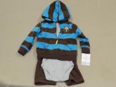 CONJUNTO DE FRIO AZUL C/ MARROM 3PÇS