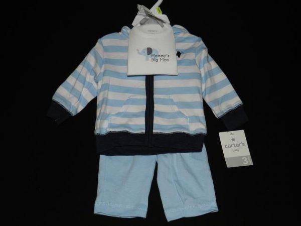 CONJUNTO LISTRAS AZUL E BRANCO 3PÇS