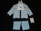 CONJUNTO LISTRAS AZUL E BRANCO 3PÇS