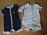 KIT 2 ROMPERS AZUL E LISTRADO